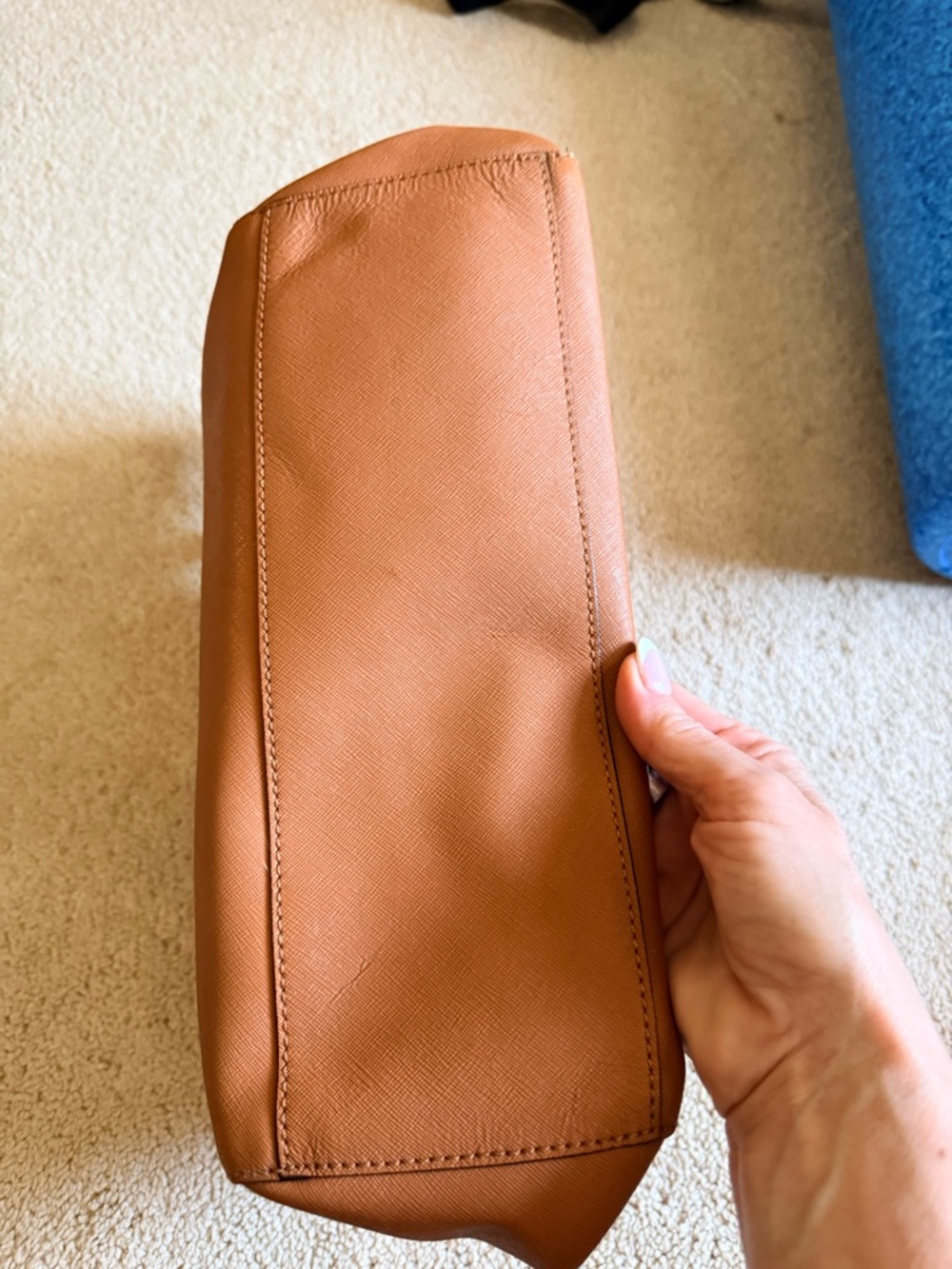 Tory Burch Cognac Leather Double-Handle Tote - Picture 2 of 7